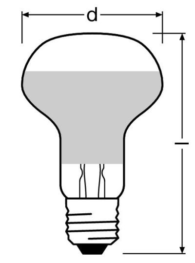 Zeichnung - LED Star R63, 60 DIM 927/36°/E27