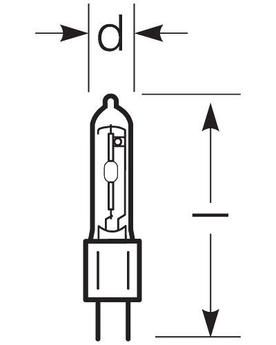 Zeichnung - Metal halide lamp with ceramic burner , RCC-TC 20W/WDL/230/G8.5
