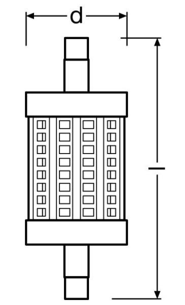 Zeichnung - LED Essence forme tubulaire, R7s, RL-TSK 75 8W/230/C/827/R7S