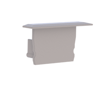 End cap for profile + cover S, Endcap SMALL wing profile 24.9/13 white