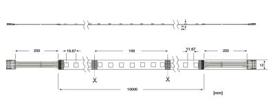 Zeichnung - LED STRIP avec connecteur, LED STRIP 500 EH RGBWW/24V 10M