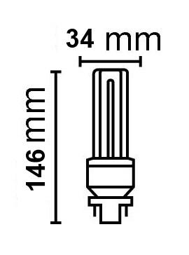 Zeichnung - LED EssenceDuo/E - Retrofit pour Ralux Duo/E, RL-DUO/E18 840/G24Q-2 HF