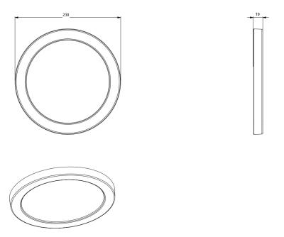 Zeichnung - LED Downlight Star Multi IP54, 50-260 24W PS CCT