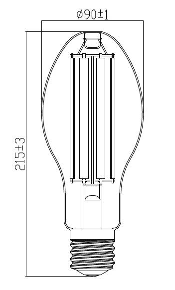 Zeichnung - LED HPM-Retrofit, RL-HRL125 840/C/E40 EM