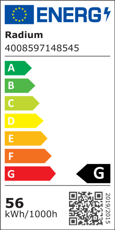 Energielabel - Natriumdampf-Hochdrucklampe , RNP-T/LR 50W/S/230/E27