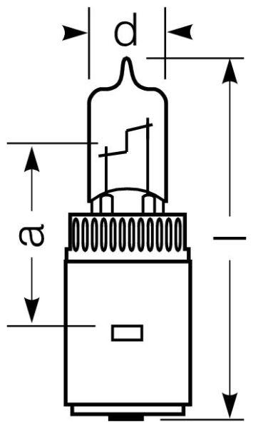 Zeichnung - Halogen traffic lights lamp, 10V, SIG 64032 RO
