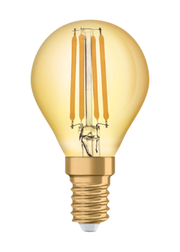 Produktbild - LED Ambiente LUX Lampe sphérique, RL-D22 824/C/E14 FIL Gold