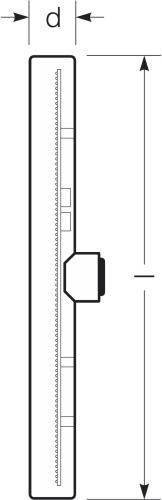 Zeichnung - LED linear lamp, clear , RL-RAL1 35 DIM 6W/230/827/C/S14D