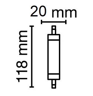 Zeichnung - LED Essence forme tubulaire Slim, R7s, RL-TS100 827/R7S SLIM