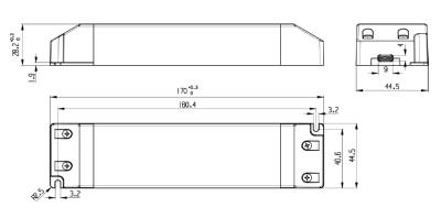 Zeichnung - Appareillage de commande de bande LED, DRIVER 60W DC 24V