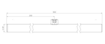 Zeichnung - Lampe LED linéaire opale, RL-RAL1 60 DIM 7W/230/827/O/S14D