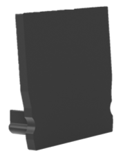 End cap for profile + cover S, Endcap SMALL U-profile 17.3/18,3 black