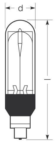 Zeichnung - Low pressure sodium lamp , SOX PLUS 35W/230/BY22D
