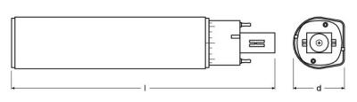 Zeichnung - LED EssenceDuo - Retrofit pour Ralux Duo, RL-DUO18  7W/840/G24D-2 EM
