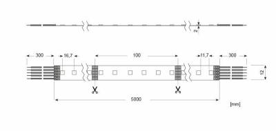 Zeichnung - LED Essence Strip RGBW 1000, 96W RGBW/24V 5M