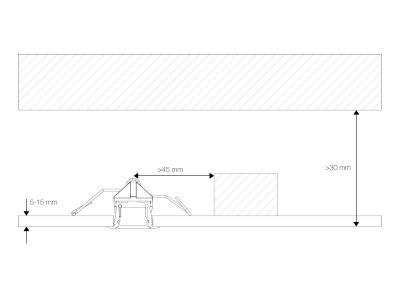 Zeichnung - Profil en aluminium intégré pour 1 bande LED, Profil d'aile SMALL, longueur 1m