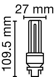 Zeichnung - Compact fluorescent lamp Ralux® Duo , RX-D 10W/830/G24D