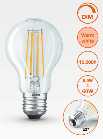 Produktbild - LED Star Classic A, Filament, RL-A60 DIM 827/C/E27 FIL
