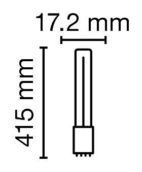 Zeichnung - Kompaktleuchtstofflampe Ralux® Long , RX-L 36W/830/2G11