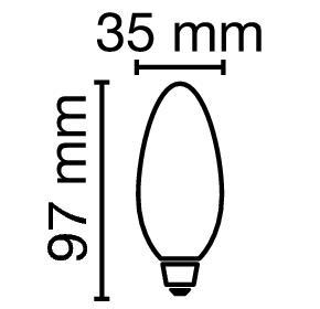 Zeichnung - Flamme LED Star, Filament, RL-C40 DIM 5W/230/827/C/E14