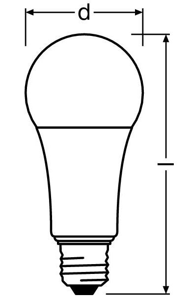 Zeichnung - LED Star Classic A, dépoli, RL-A100 DIM 14W/230/F/827/E27