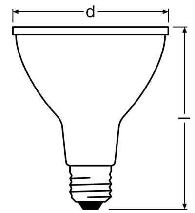 Zeichnung - LED Star PAR30, RL PAR30 75 DIM 8W/230/WFL/827/E27