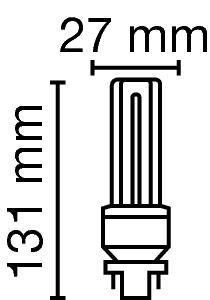 Zeichnung - Kompaktleuchtstofflampe Ralux® Duo/E , RX-D/E 13W/840/G24Q