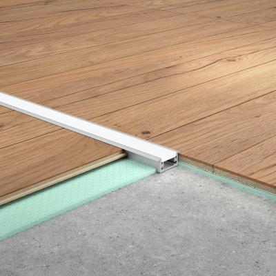 Produktbild - Profilé aluminium gris et revêtement mat, SET SMALL W FLOOR F 27/11 GREY 2M