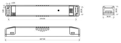 Zeichnung - LED Driver non-dim, 120W/24V IP20