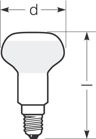 Zeichnung - LED Star R50, RL R50 45 DIM 3,5W/230/WFL/827/E14