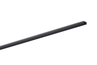 Aluminiumprofile black and Cover frosted, SET SMALL U FLAT F 17/10 BLACK 2M