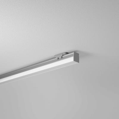 Produktbild - Aluminiumprofile black and Cover frosted, SET SMALL U FLAT SQUARE 17/18 BLACK 2M