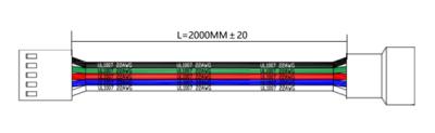 Zeichnung - Câble de connexion rallonge 24V, CABLE EXTENSION RGBW 2M