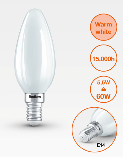 Produktbild - LED Essence Kerzenform matt, RL-C60 827/F/E14