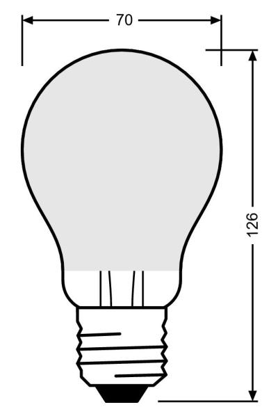 Zeichnung - LED Essence Klassik A, matt, RL-A150 840/F/E27