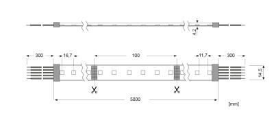 Zeichnung - LED Essence Strip RGBW waterproof, 96W RGBW/24V/IP66 5M