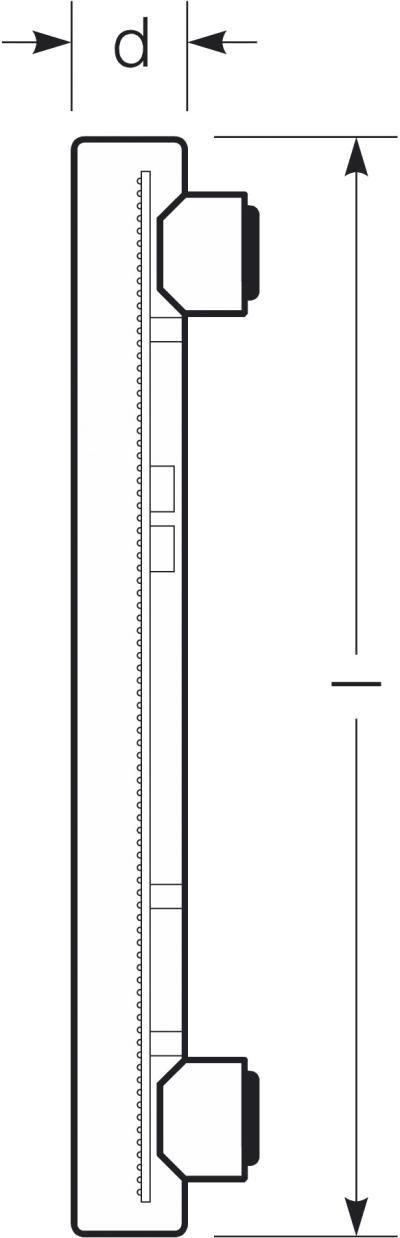 Zeichnung - LED linear lamp, clear , RL-RAL2 60 DIM 9W/230/827/C/S14S