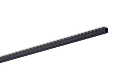 Aluminiumprofile black and Cover frosted, SET SMALL U F 17/16 BLACK 1M