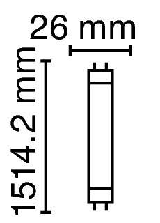 Zeichnung - Fluorescent lamp Spectralux®Plus , NL-T8 58W/840/G13