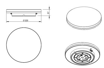 Zeichnung - Eclairage LED en surface Star IP54, Surface S 320mm 20W PS CCT