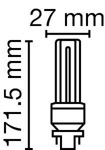 Zeichnung - Compact fluorescent lamp Ralux® Duo , RX-D 26W/830/G24D
