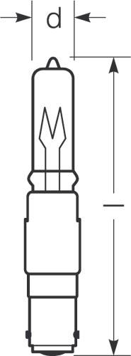 Zeichnung - Halogen lamp, clear, RJH-T 100W/230/C/B15D