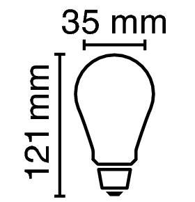 Zeichnung - LED Ambiente LUX Kerzenform, RL-CA22 824/C/E14 FIL Gold