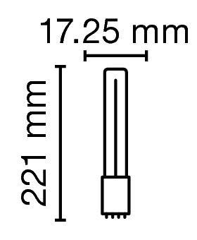 Zeichnung - Lampe fluorescente compacte Ralux®Long, RX-L 18W/840/2G11