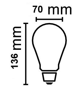 Zeichnung - LED Star Klassik A, matt, RL-A150 DIM 930/F/E27