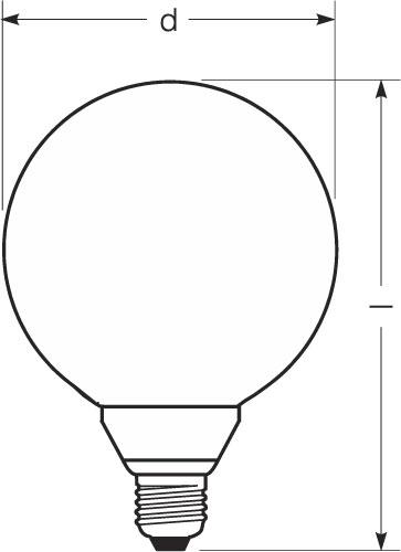 Zeichnung - LED Star Globe, frosted, RL-G95 75 DIM 12W/230/F/827/E27