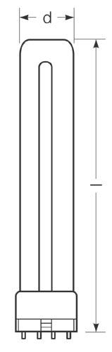 Zeichnung - Kompaktleuchtstofflampe Ralux® Long , RX-L 24W/830/2G11