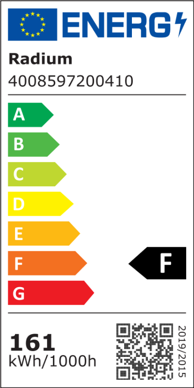 Energielabel - Metal halide lamp with ceramic burner , RCI-T 150W/WDL/230/G12