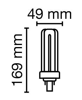 Zeichnung - Compact fluorescent lamp Ralux® Trio/E , RX-T/E 42W/840/GX24Q