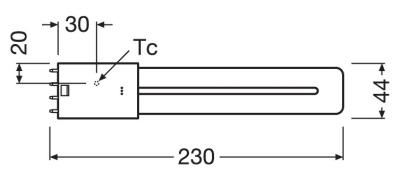 Zeichnung - LED Essence Long - Retrofit for Ralux, RL-LONG18 840/2G11 UN